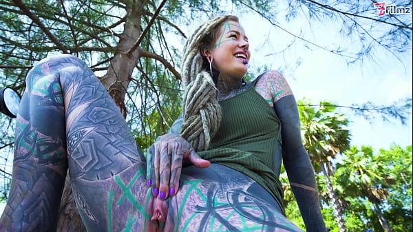 Public Anal Masturbation by Naughty Tattoo Model